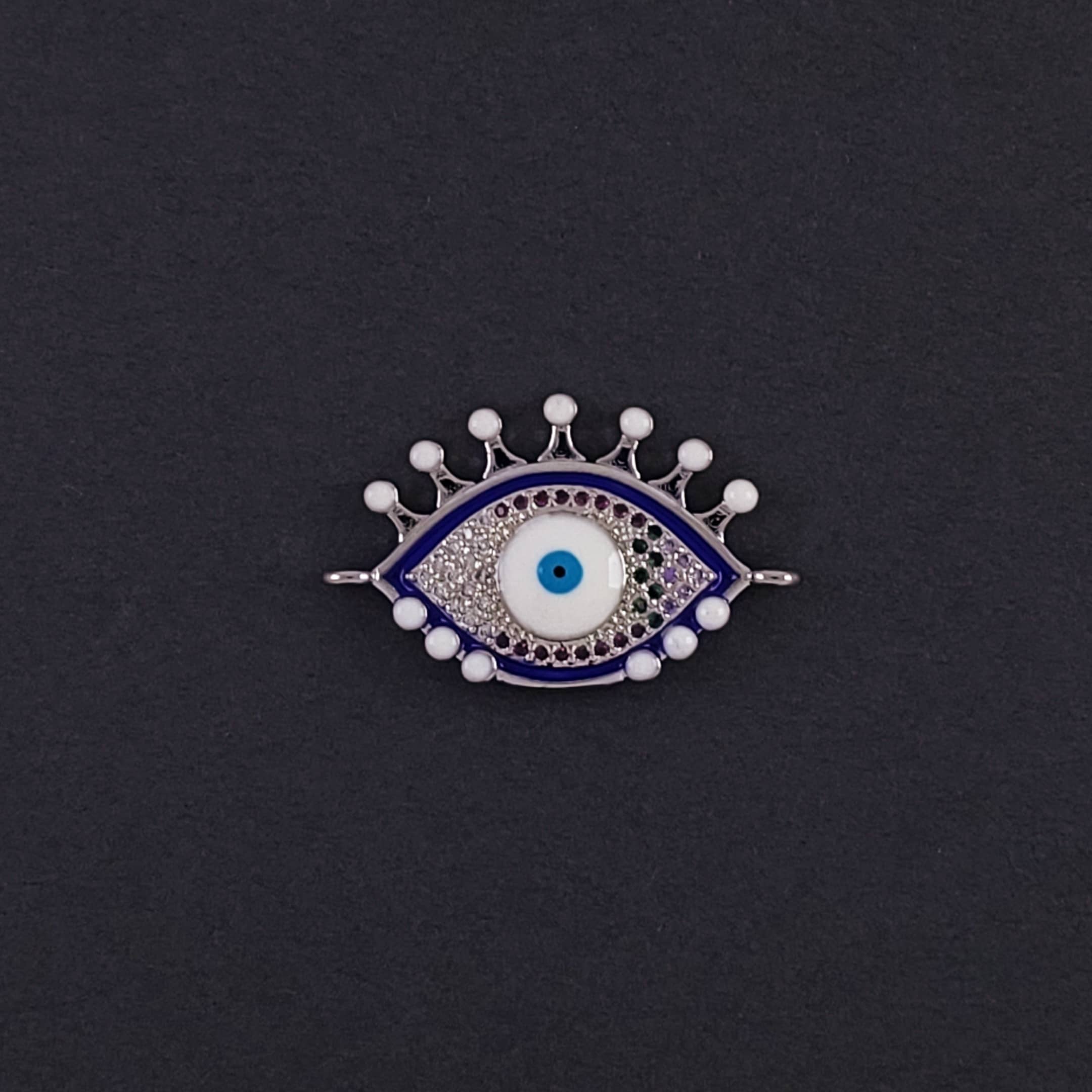 ZIVOM® Turkish Blue Evil Eye Good Luck Cubic Zirconia American Diamond Enamel Slider Expandable Adjustable Bracelet Women Girls - Bangles & Bracelets | Buy online on ZillyBuy
