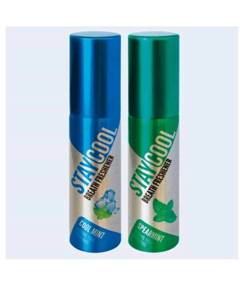 StayCool (1 Mint ,1 Spicy) Breath Freshener Spray Cool Mint, Spearmint 40 mL Pack of 2 StayCool (1 Mint ,1 Spicy) Breath Freshener Spray Cool Mint, Spearmint 40 mL Pack of 2