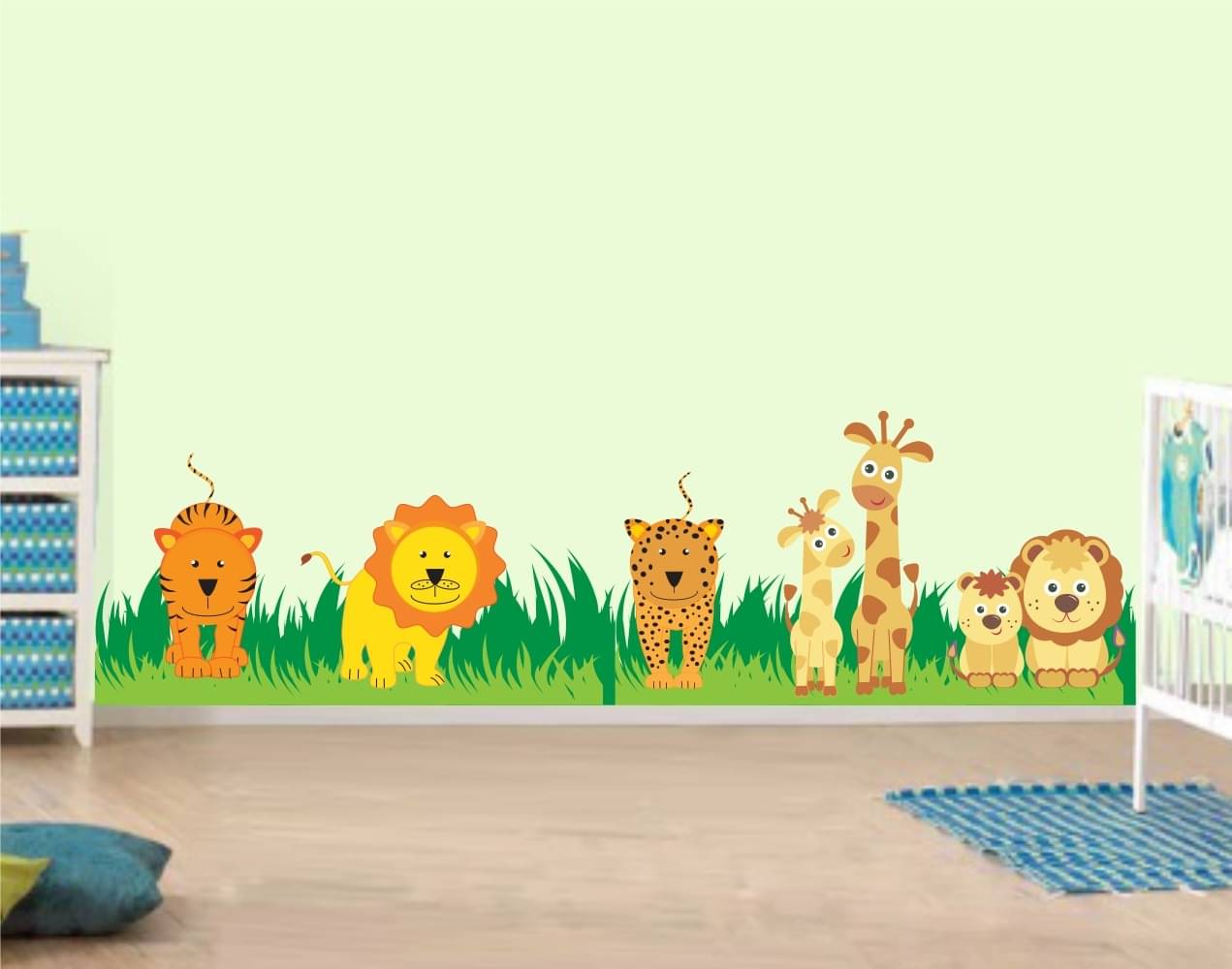 Asmi Collection Cute Animals in the Grass Wall Sticker ( 40 x 136 cms ) Asmi Collection Cute Animals in the Grass Wall Sticker ( 40 x 136 cms )