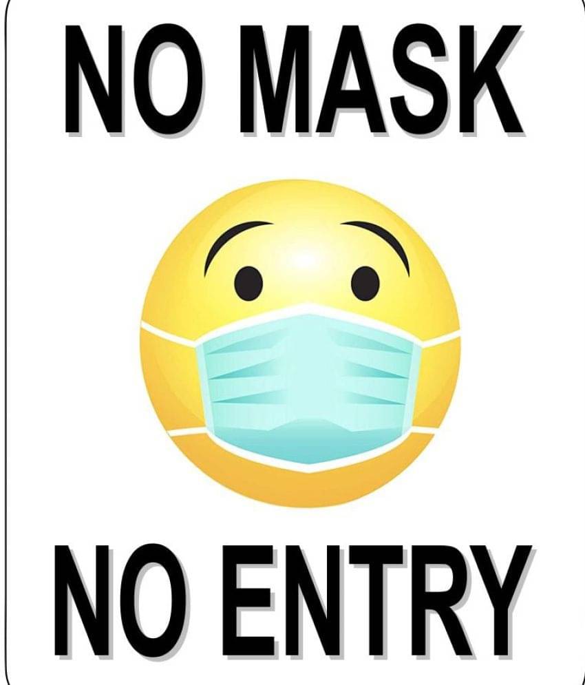     			Asmi Collection Self Adhesive No Mask No Entry Sign Sticker ( 25 x 20 cms )