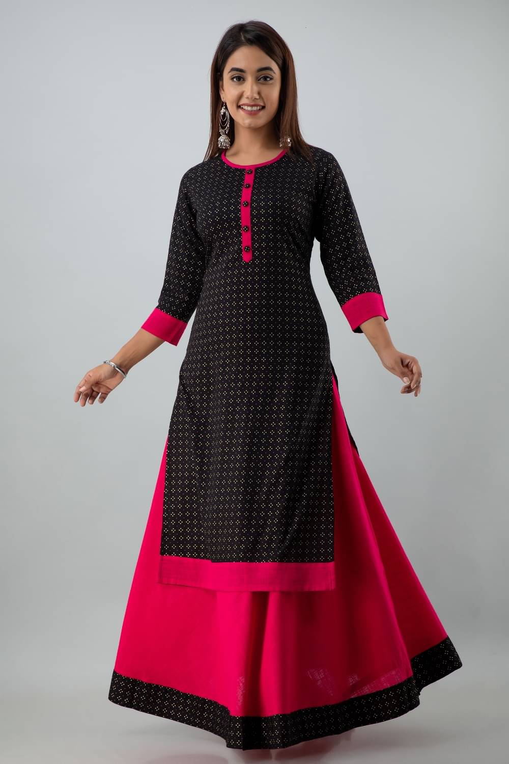 PIOUS LIBAS Rayon Kurti With Skirt - Stitched Suit Pack of 2 PIOUS LIBAS Rayon Kurti With Skirt - Stitched Suit Pack of 2