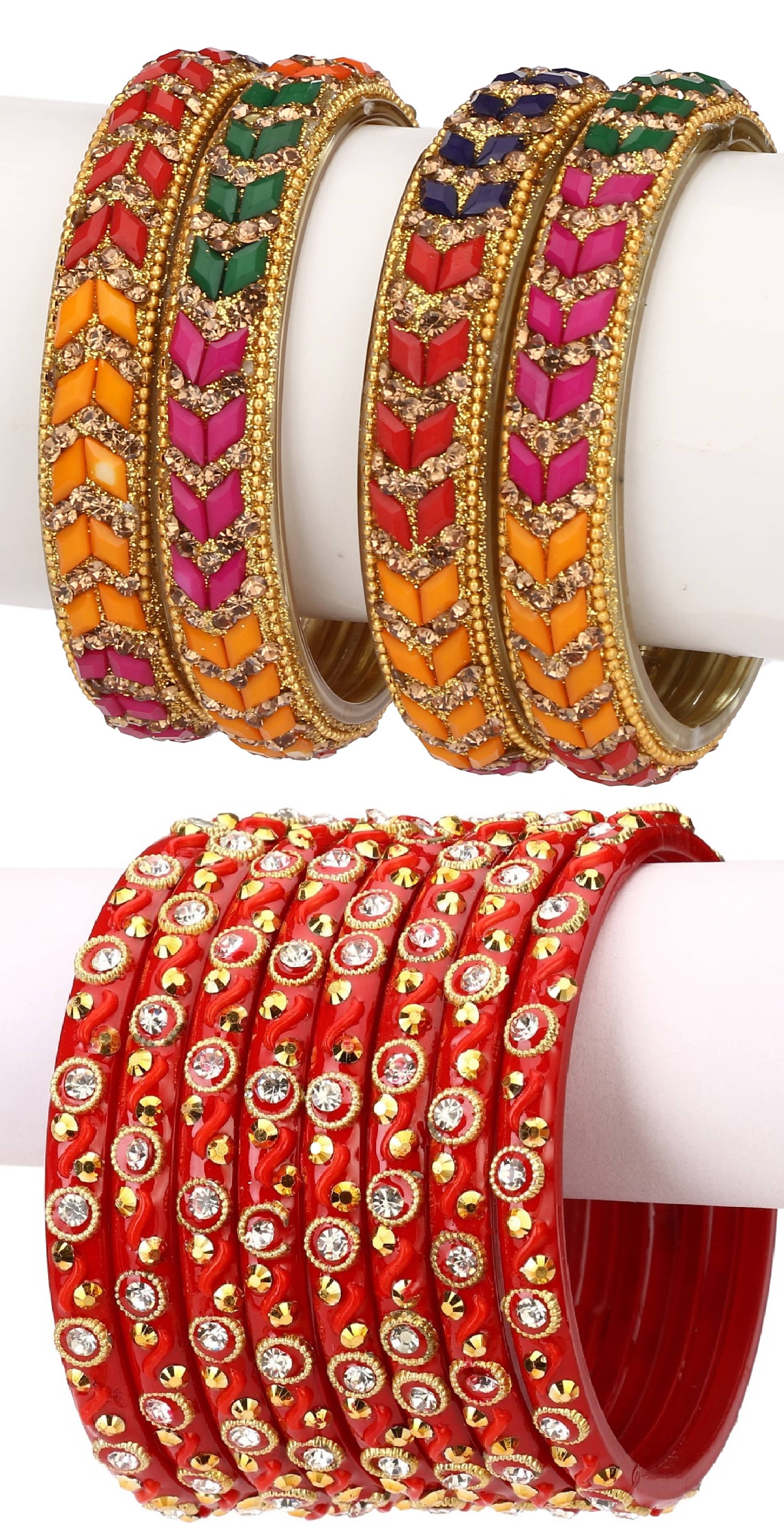 Somil Designer Wedding Fancy Glass Bangle Set For Party, Marriage, Function And Daily Use - Bangles & Bracelets | Buy online on ZillyBuy