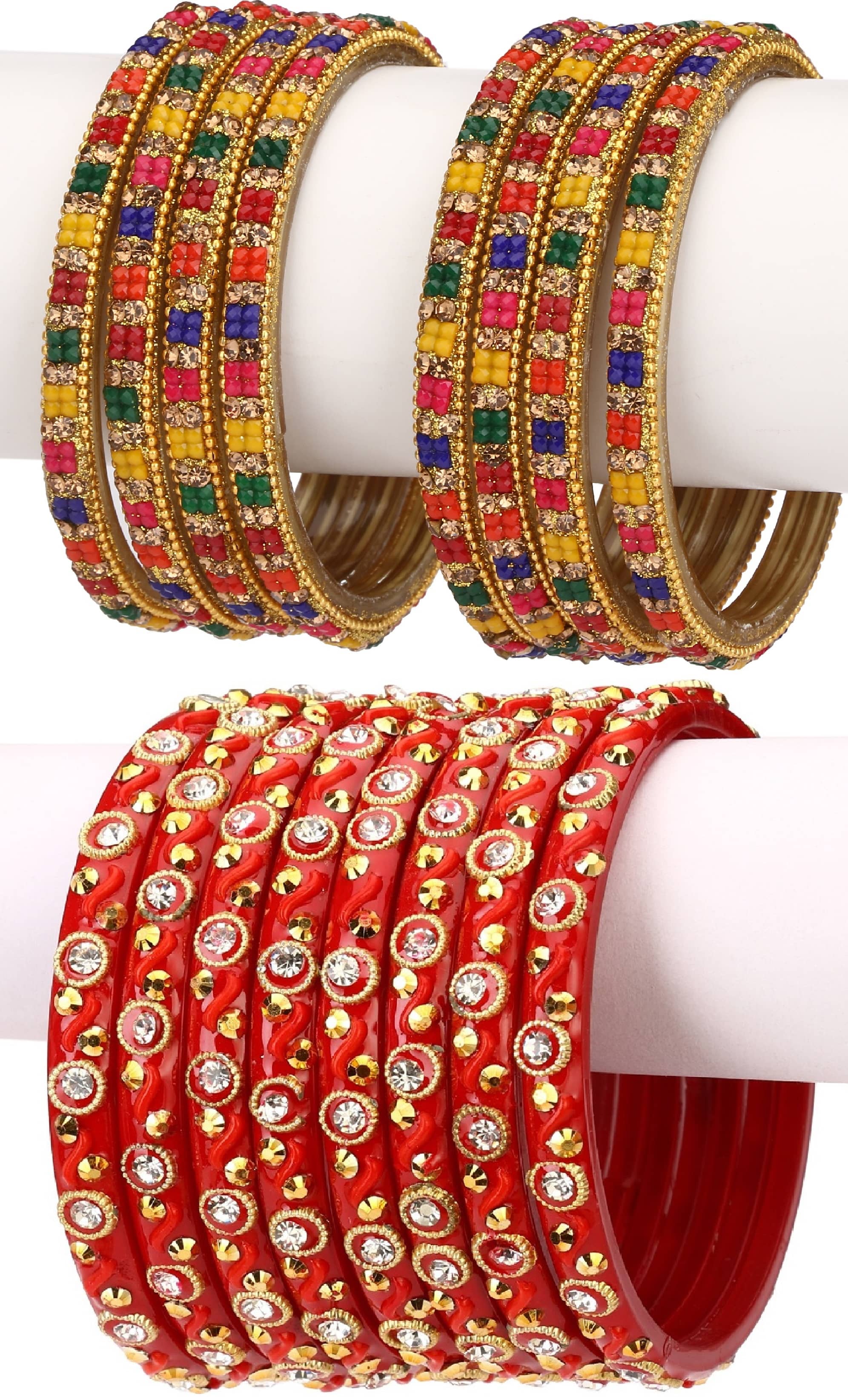 Somil Designer Wedding Fancy Glass Bangle Set For Party, Marriage, Function And Daily Use - Bangles & Bracelets | Buy online on ZillyBuy