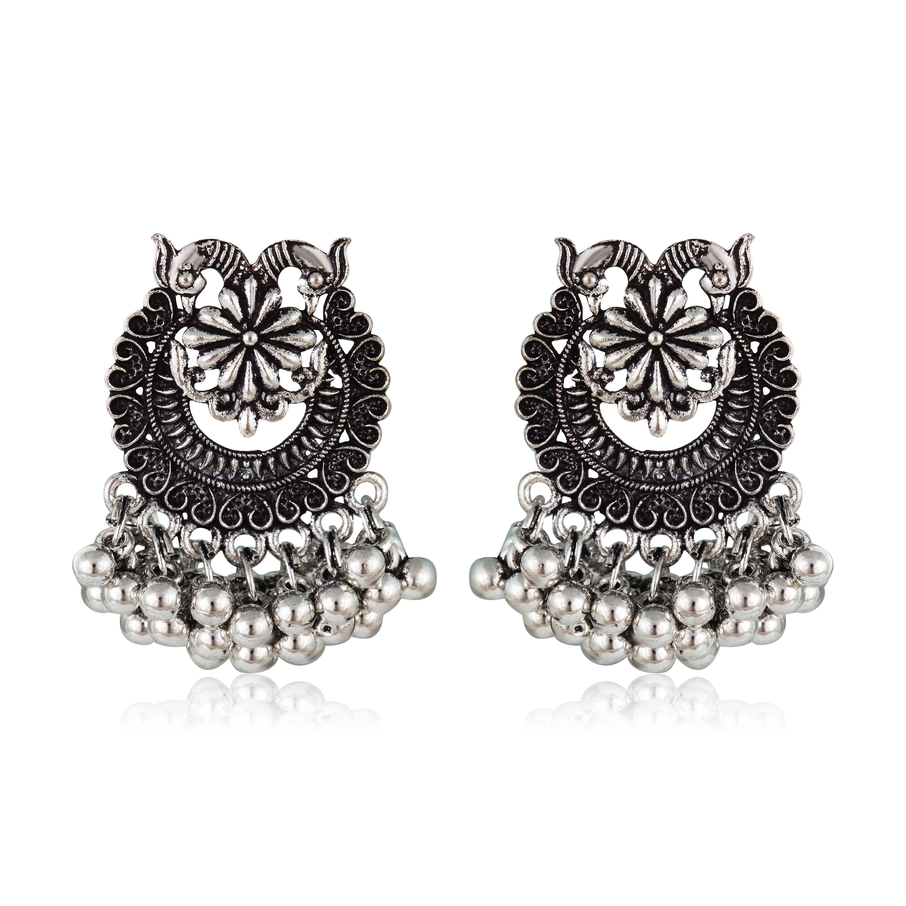 Vighnaharta Alloy Mayur(Peacock) Oxidised Silver German Shimmering Charming  bollywood Earring for Women and Girls [VFJ1359ERG] - Earrings | Buy online on ZillyBuy
