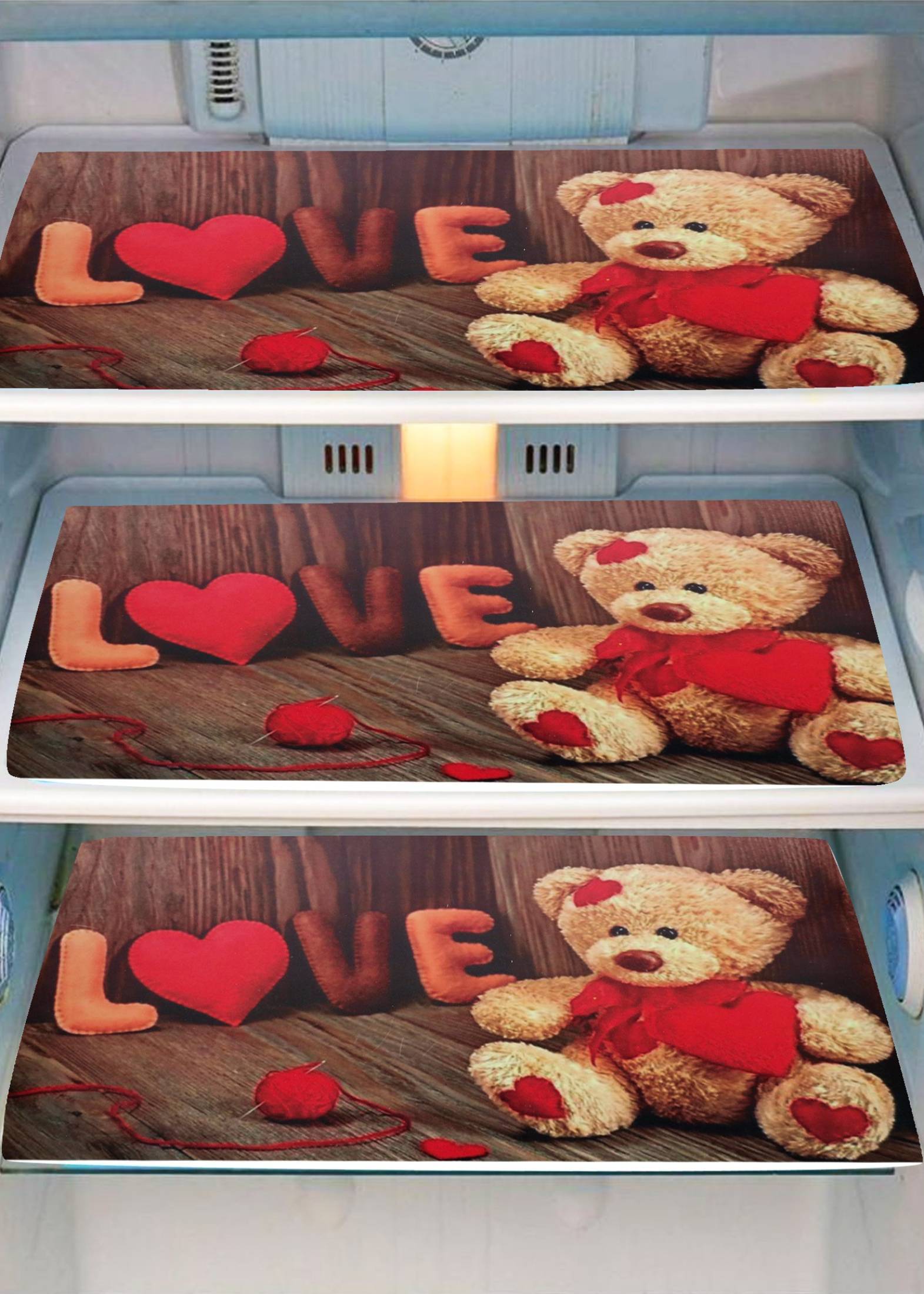 Exopick Set of 3 PVC Brown Fridge Mats Exopick Set of 3 PVC Brown Fridge Mats