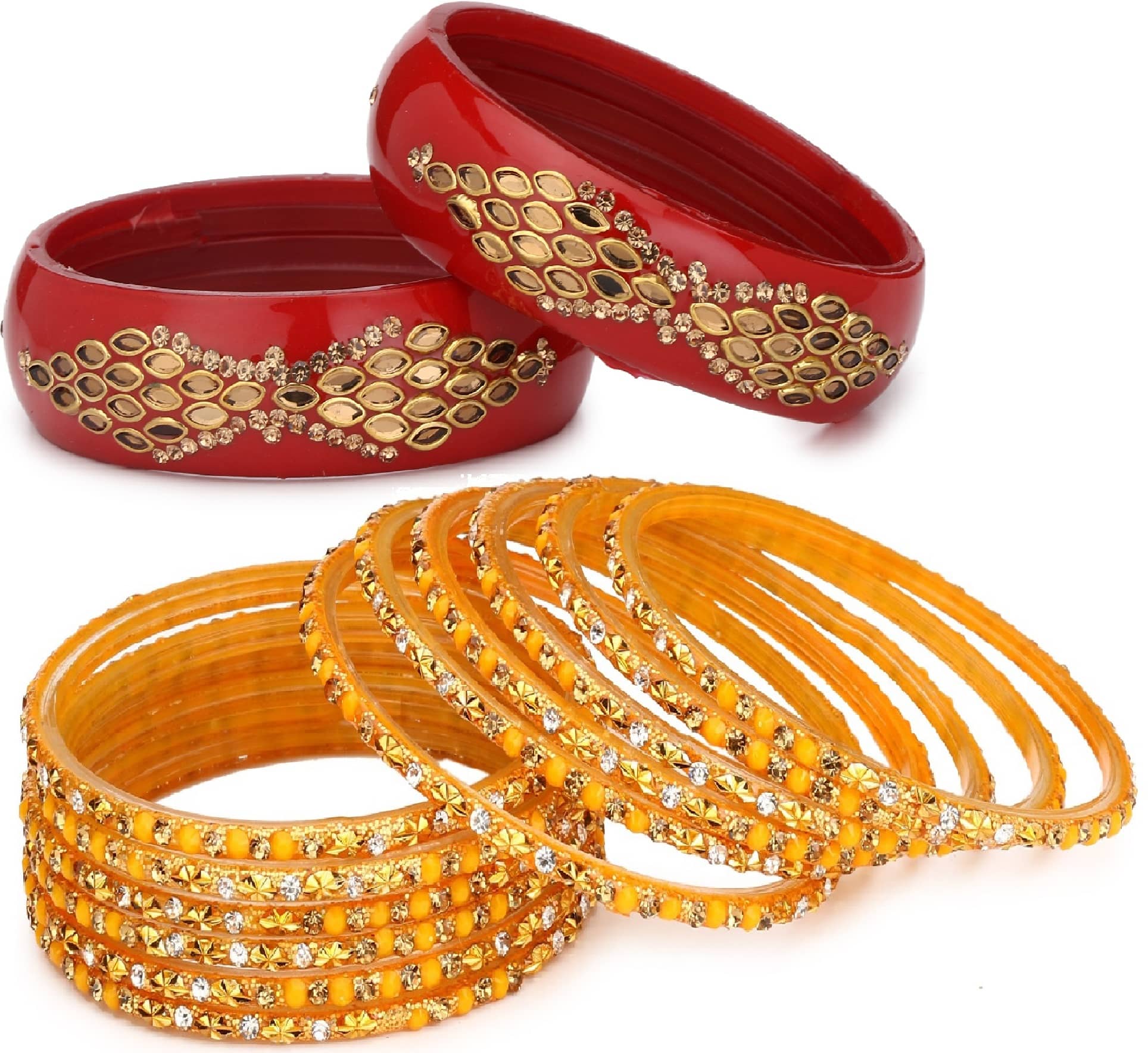 Somil Designer Wedding Fancy Glass Bangle Set For Party, Marriage, Function And Daily Use - Bangles & Bracelets | Buy online on ZillyBuy