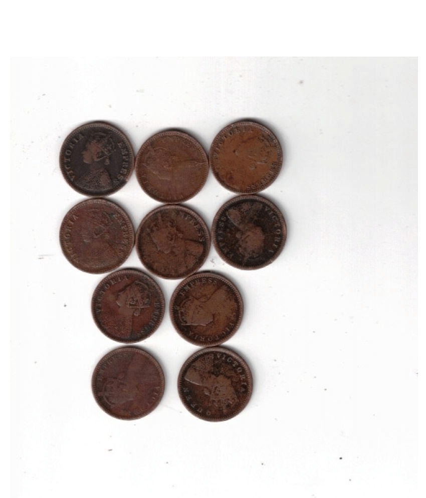     			10 PCS USED GEORGE VI  1/12 ANNA MIX YEAR MIX MINT SEE PHOTO
