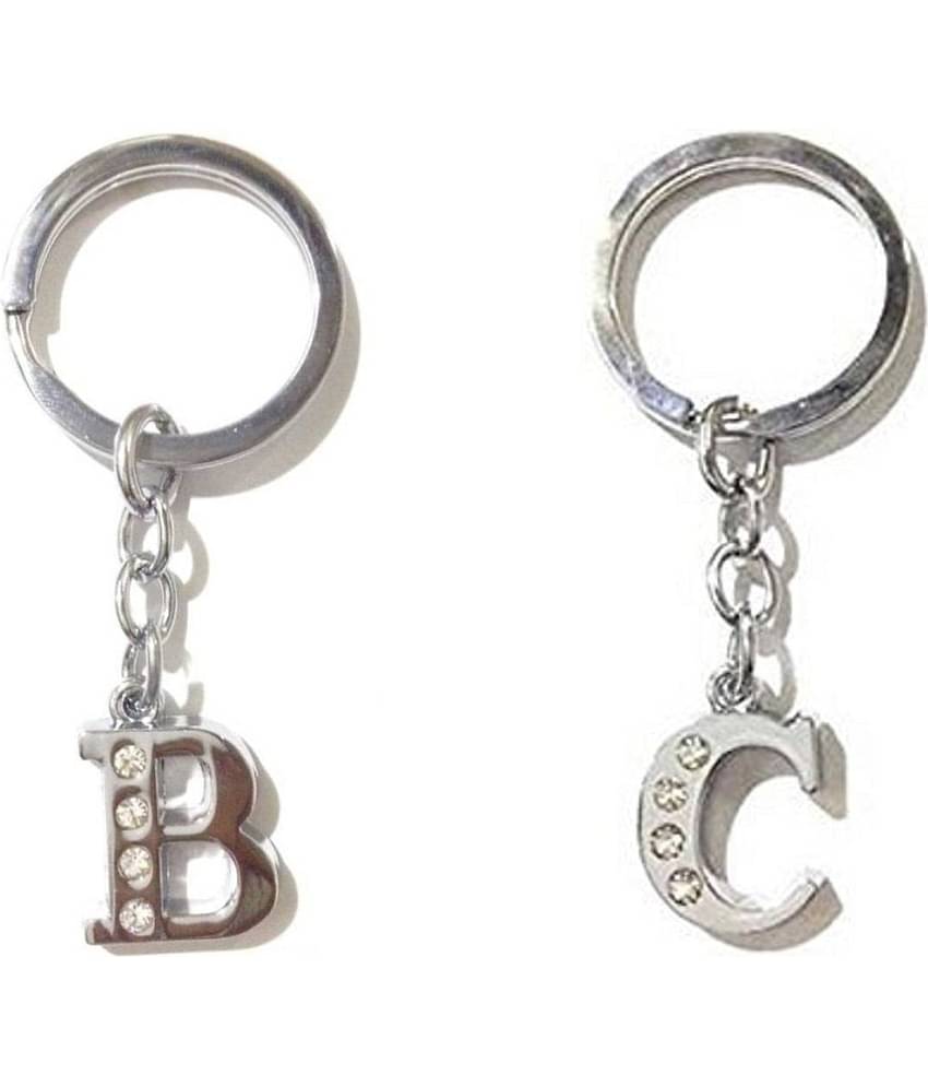 Americ Style Combo offer of Alphabet ''B & C'' Metal Keychains (Pack of 2)