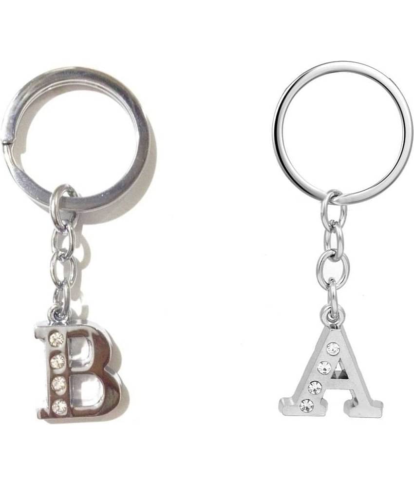 Americ Style Combo offer of Alphabet ''B & A'' Metal Keychains (Pack of 2)