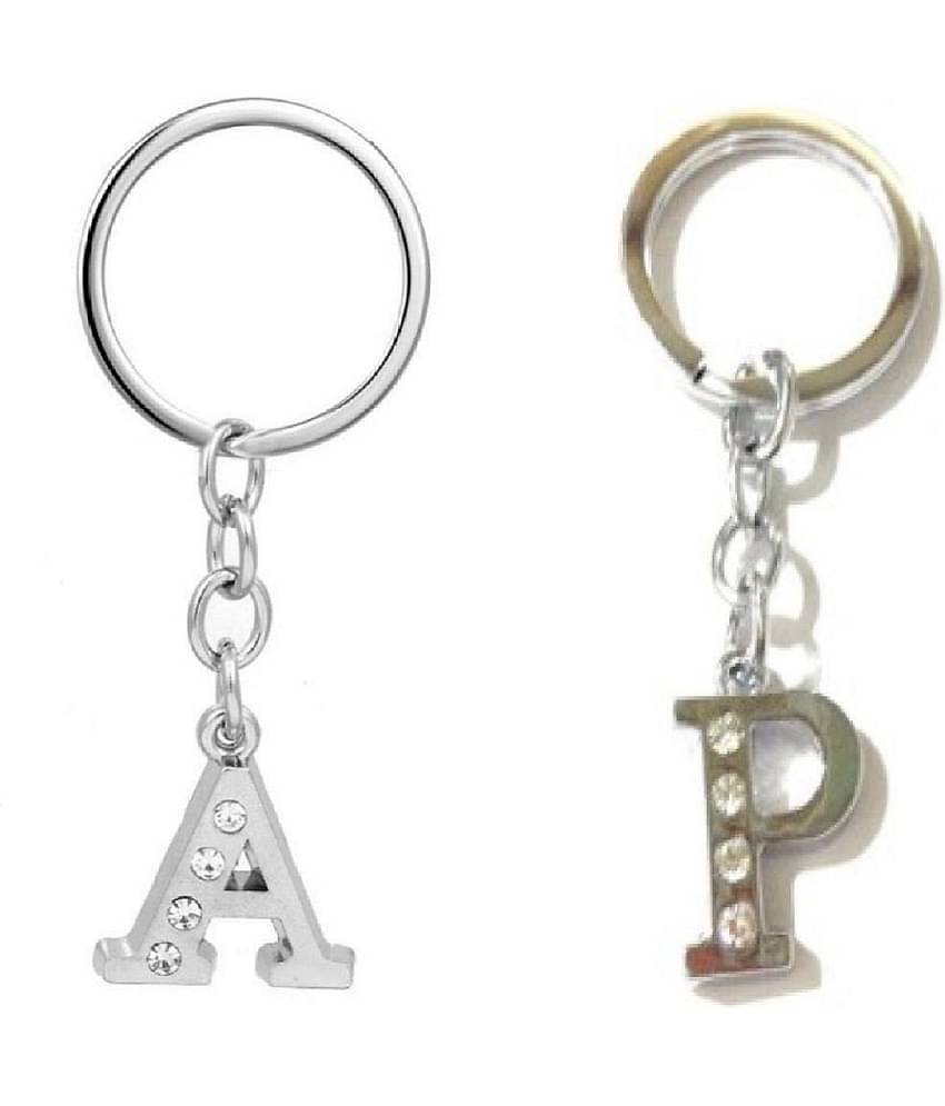 Americ Style Combo offer of Alphabet ''A & P'' Metal Keychains (Pack of 2)