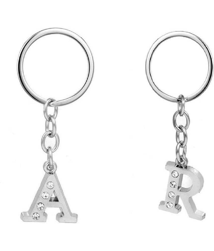Americ Style Combo offer of Alphabet ''A & R'' Metal Keychains (Pack of 2)
