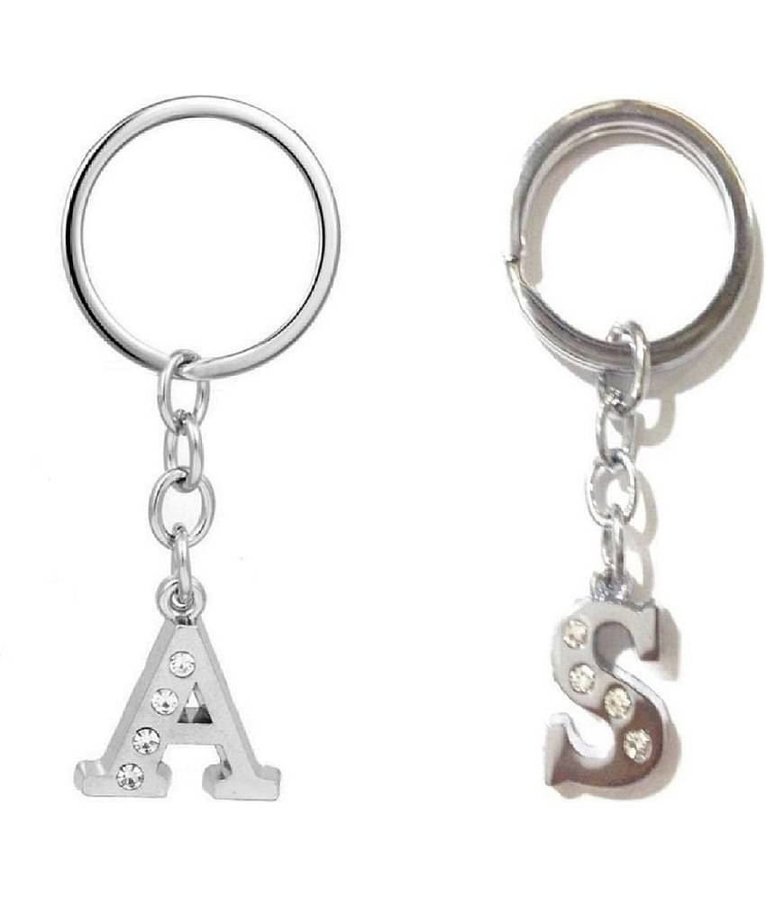 Americ Style Combo offer of Alphabet ''A & S'' Metal Keychains (Pack of 2)