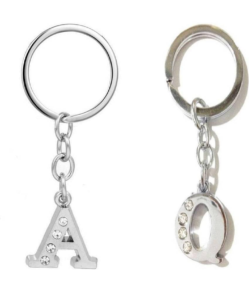 Americ Style Combo offer of Alphabet ''A & Q'' Metal Keychains (Pack of 2)