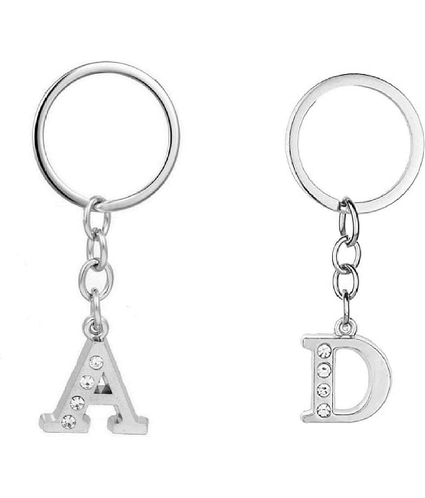 Americ Style Combo offer of Alphabet ''A & D'' Metal Keychains (Pack of 2)