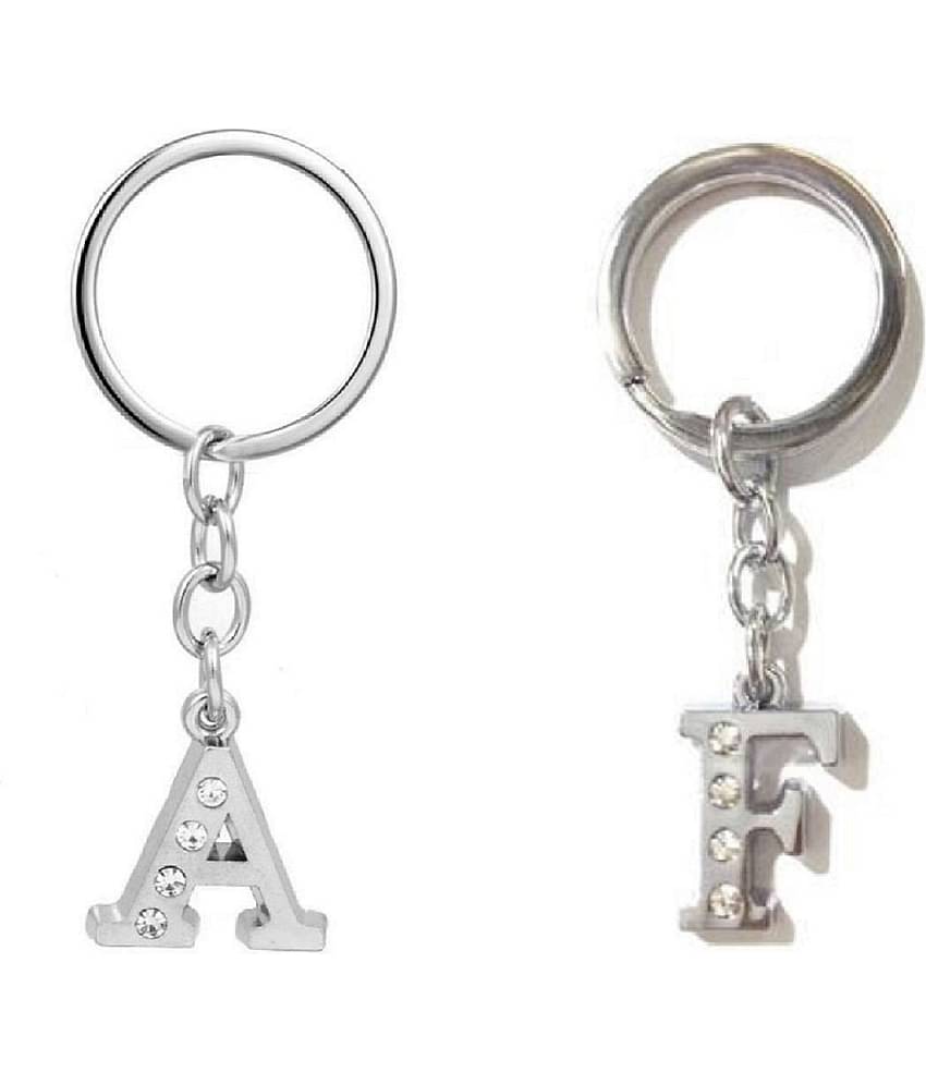 Americ Style Combo offer of Alphabet ''A & F'' Metal Keychains (Pack of 2)