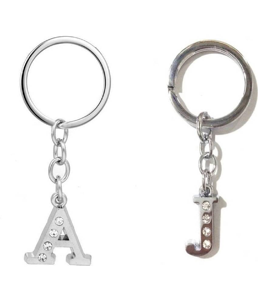 Americ Style Combo offer of Alphabet ''A & J'' Metal Keychains (Pack of 2)