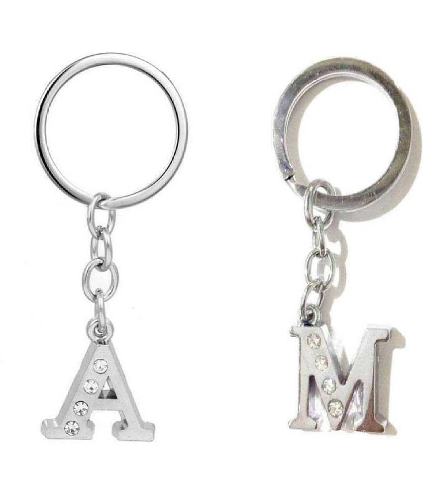 Americ Style Combo offer of Alphabet ''A & M'' Metal Keychains (Pack of 2)