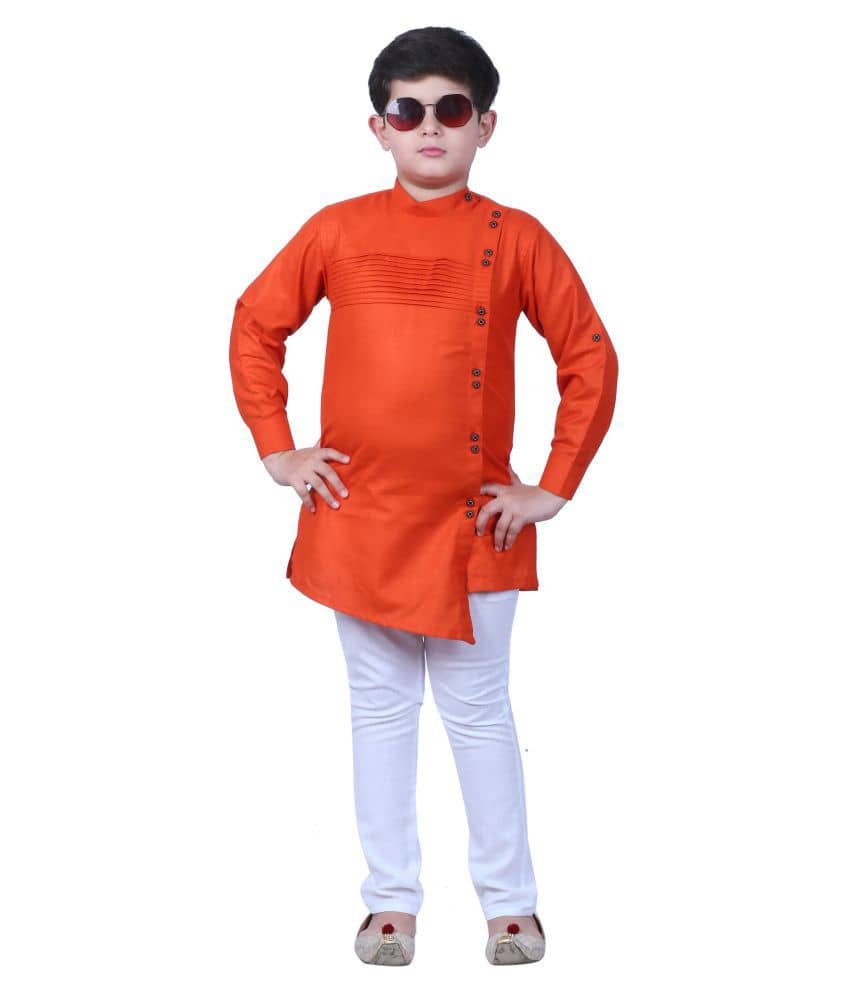 Joley Poley Boys 100% Cotton - Pattern Kurta Pant Set ( Pink , Pack of 1 ) - Kurtas & Kurta Sets | Buy online on ZillyBuy