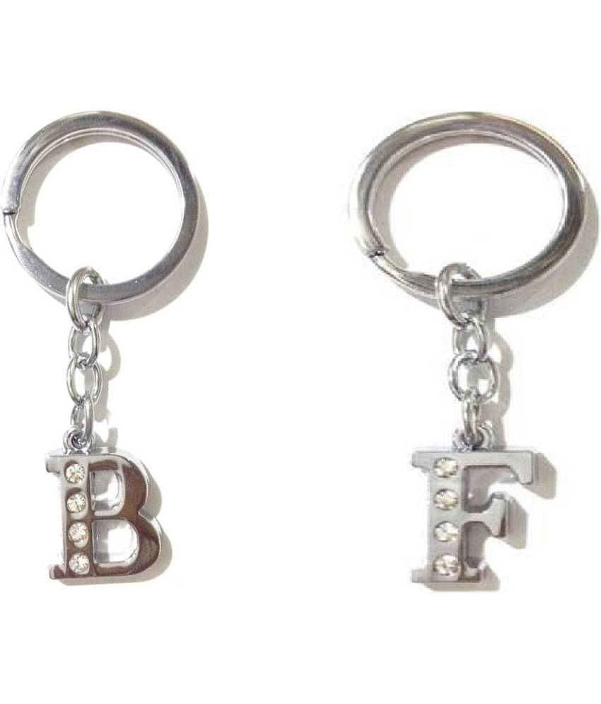 Americ Style Combo offer of Alphabet ''B & F'' Metal Keychains (Pack of 2)