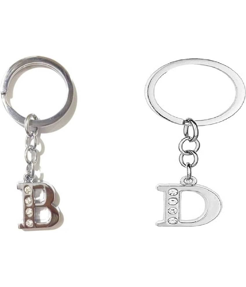 Americ Style Combo offer of Alphabet ''B & D'' Metal Keychains (Pack of 2)