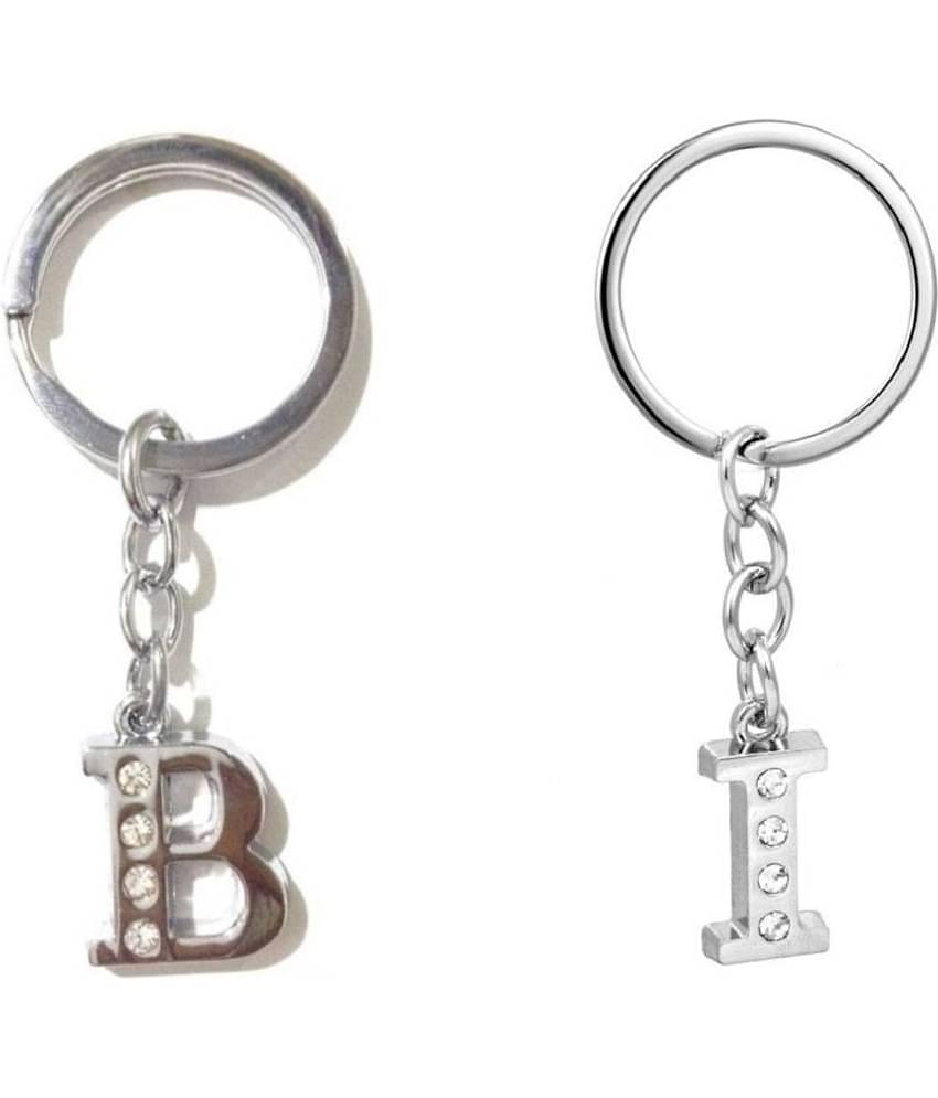 Americ Style Combo offer of Alphabet ''B & I'' Metal Keychains (Pack of 2)