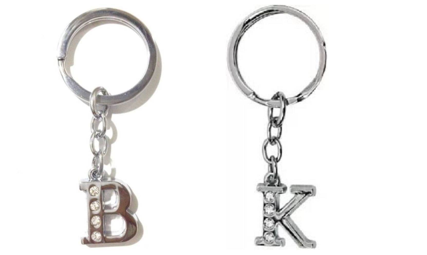     			Americ Style Combo offer of Alphabet ''B & K'' Metal Keychains (Pack of 2)