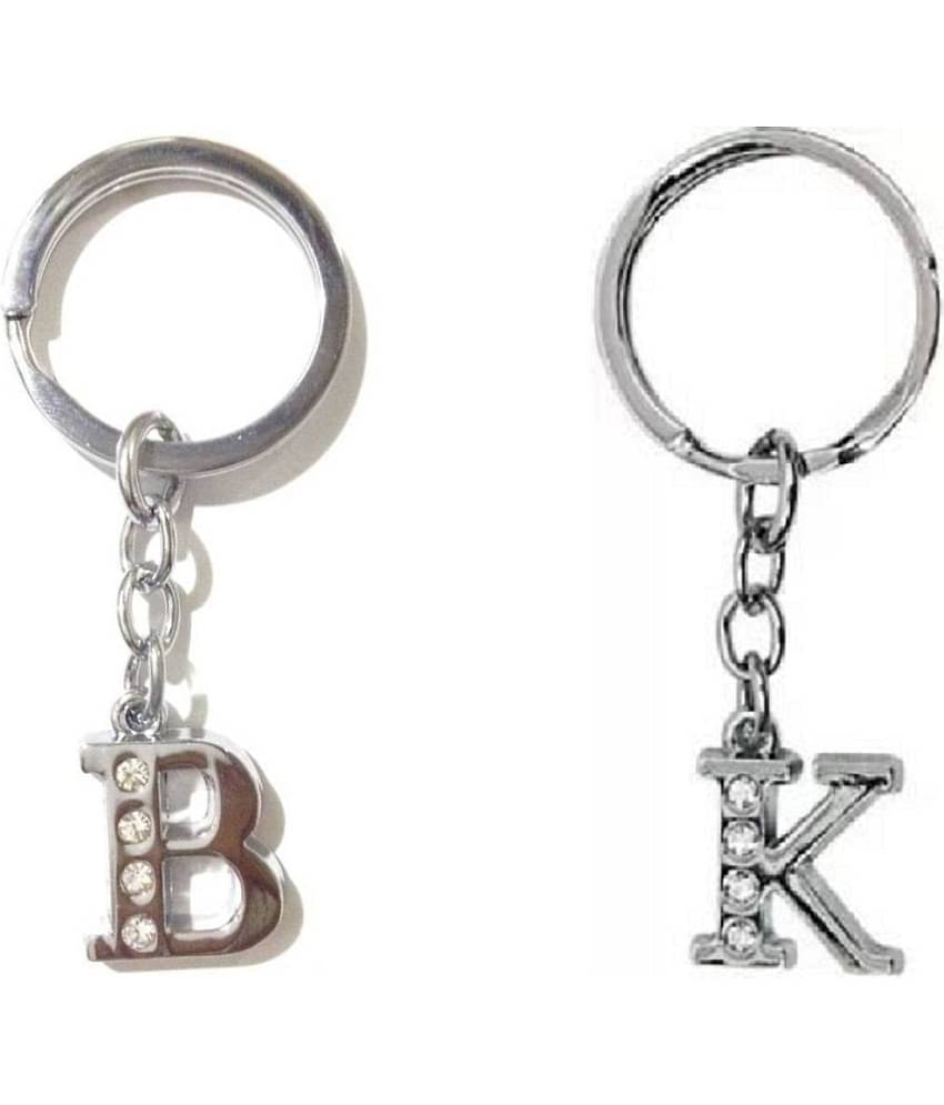 Americ Style Combo offer of Alphabet ''B & K'' Metal Keychains (Pack of 2)