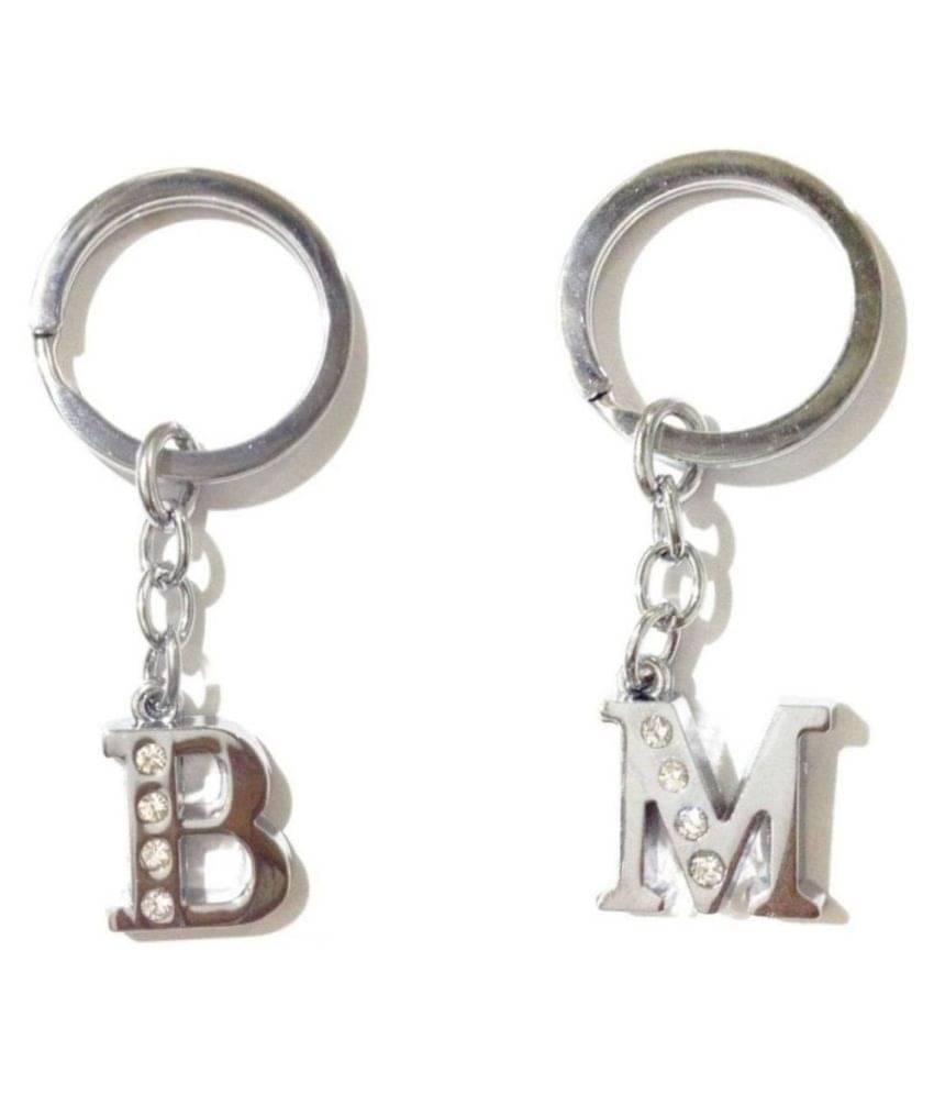     			Americ Style Combo offer of Alphabet ''B & M'' Metal Keychains (Pack of 2)