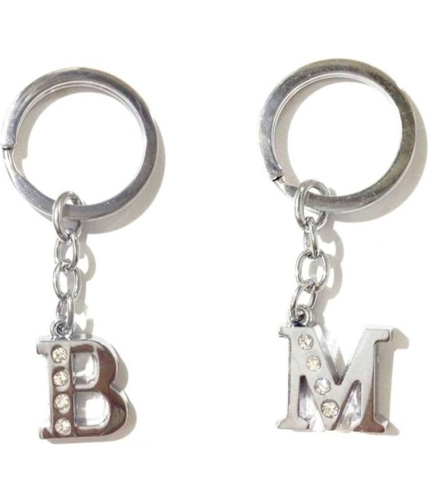 Americ Style Combo offer of Alphabet ''B & M'' Metal Keychains (Pack of 2)
