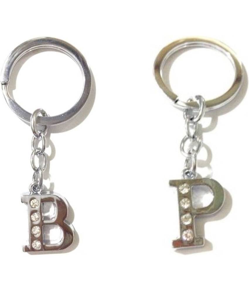 Americ Style Combo offer of Alphabet ''B & P'' Metal Keychains (Pack of 2)