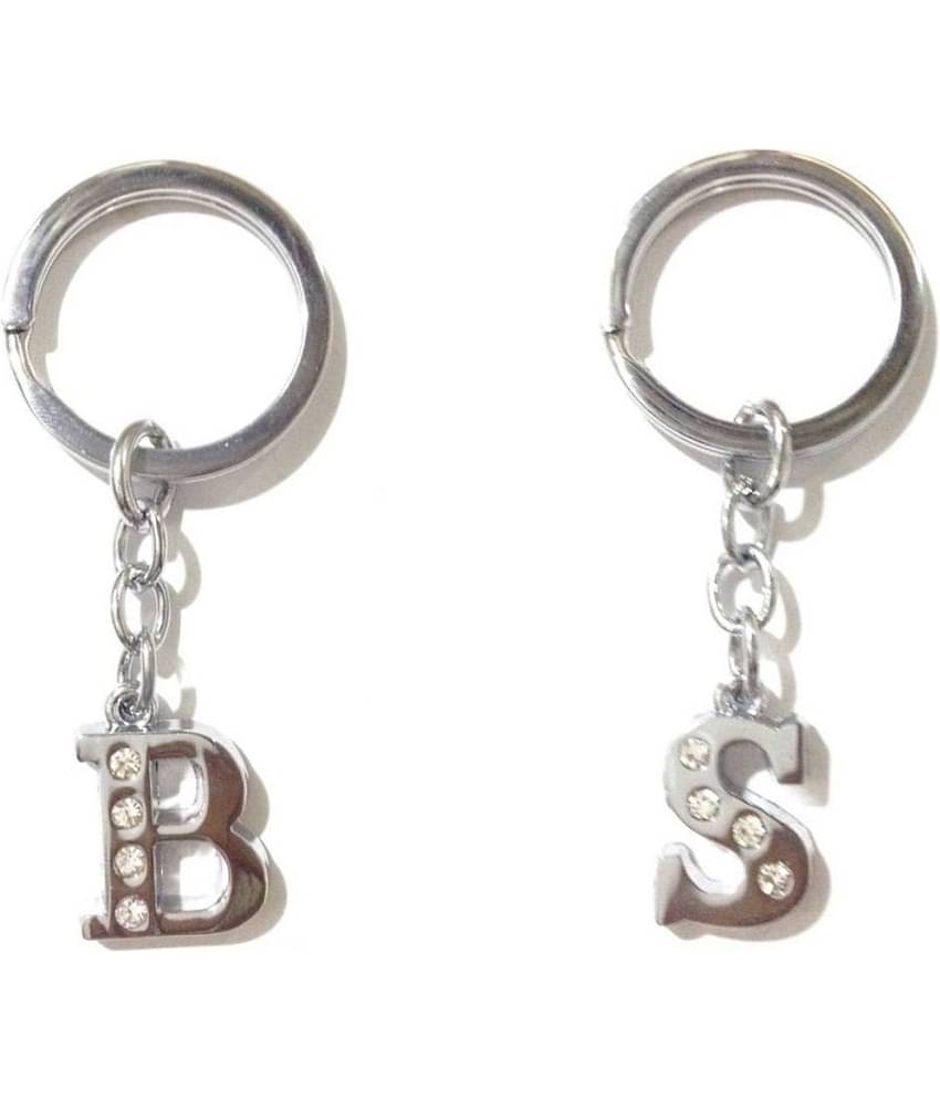 Americ Style Combo offer of Alphabet ''B & S'' Metal Keychains (Pack of 2)