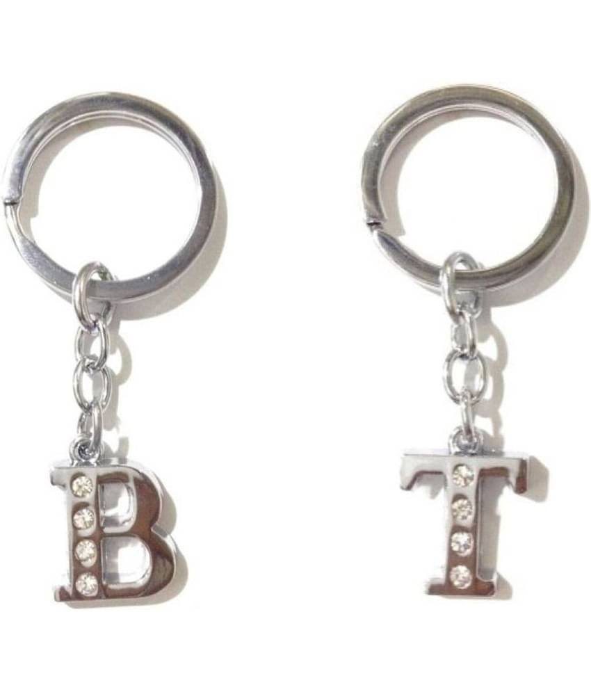 Americ Style Combo offer of Alphabet ''B & T'' Metal Keychains (Pack of 2)