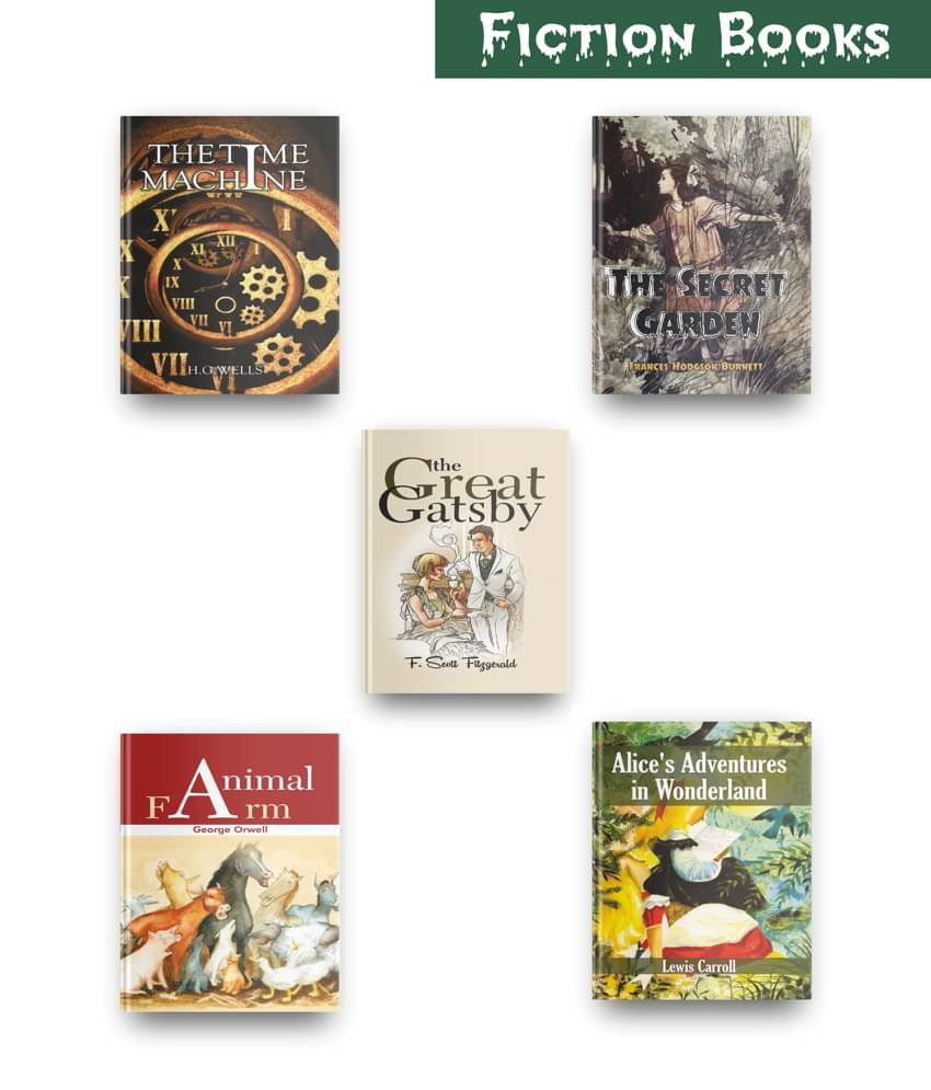 Most Exciting Classic Fiction Books Set Of 5, This Classic Books Set Comes With Time Machine Book, The Secret Garden, The Great Gatsby Book, Alice In Wonderland Book, Animal Farm Book By George Orwell Most Exciting Classic Fiction Books Set Of 5, This Classic Books Set Comes With Time Machine Book, The Secret Garden, The Great Gatsby Book, Alice In Wonderland Book, Animal Farm Book By George Orwell