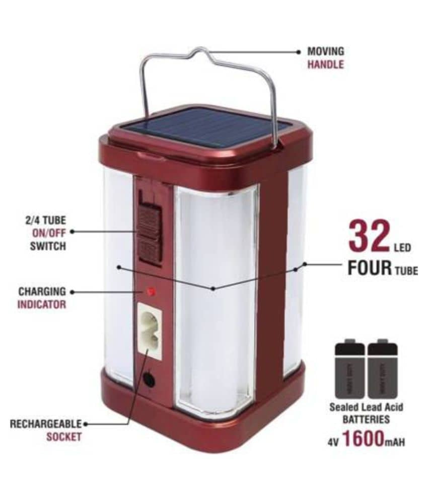 CIEL 60W Emergency Light 4 Big LED Solar Multicolour - Pack of 1