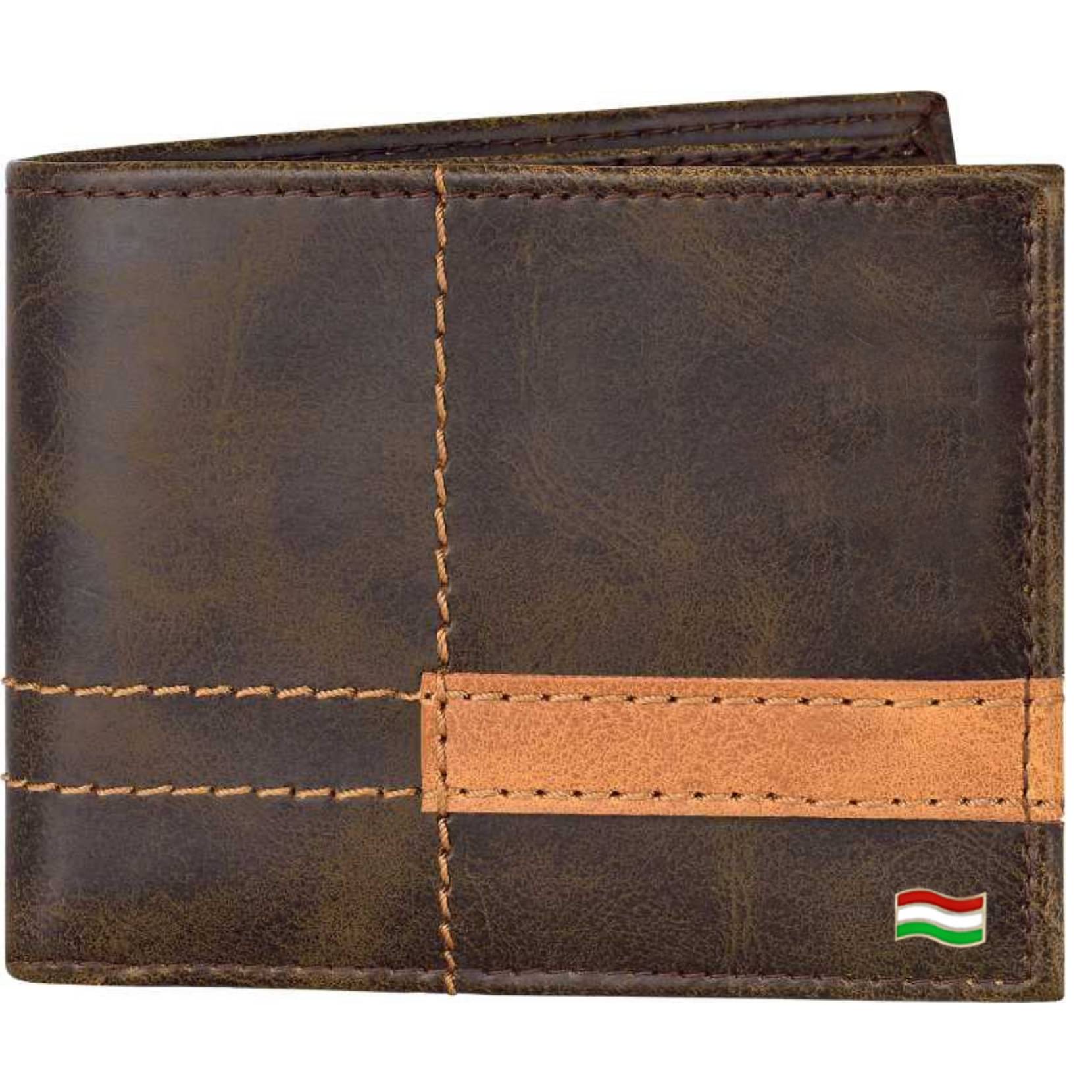     			HAMT - Brown Leather Men's Two Fold Wallet ( Pack of 1 )