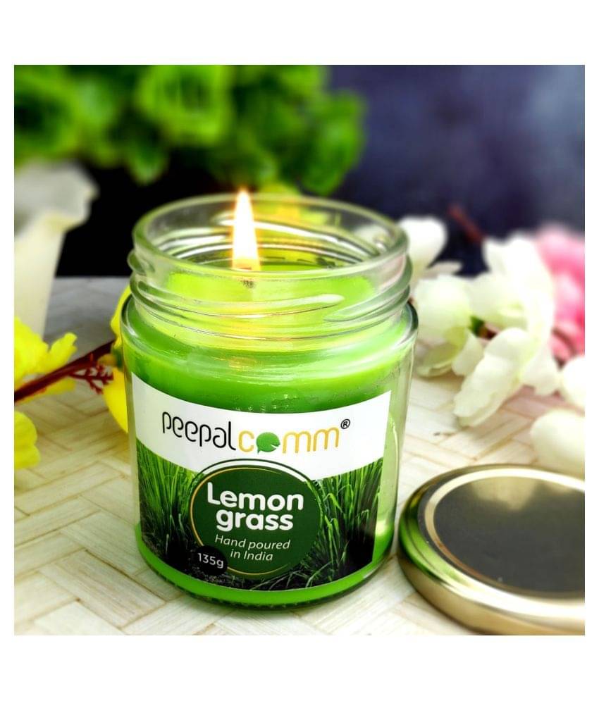     			Peepalcomm Green Jar Candle - Pack of 1
