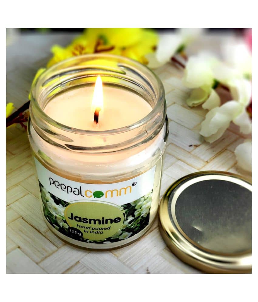 Peepalcomm White Jar Candle - Pack of 1
