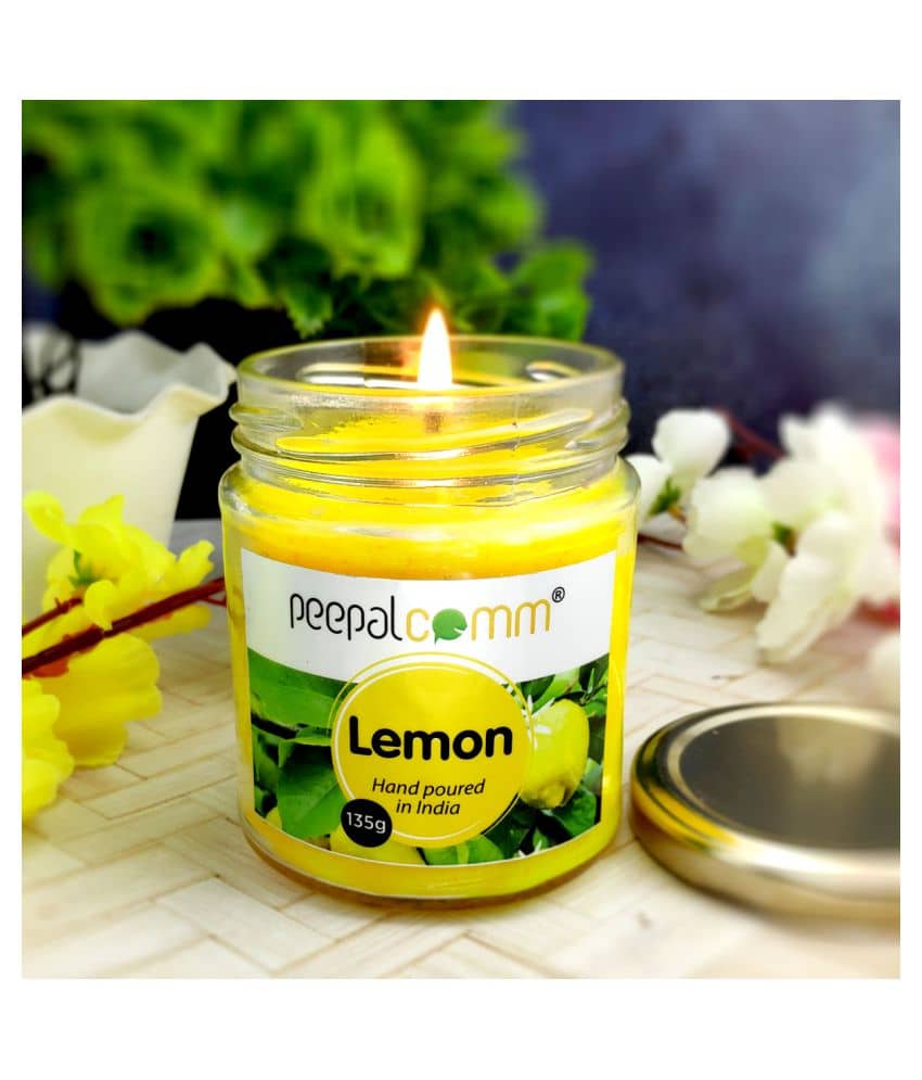 Peepalcomm Yellow Jar Candle - Pack of 1