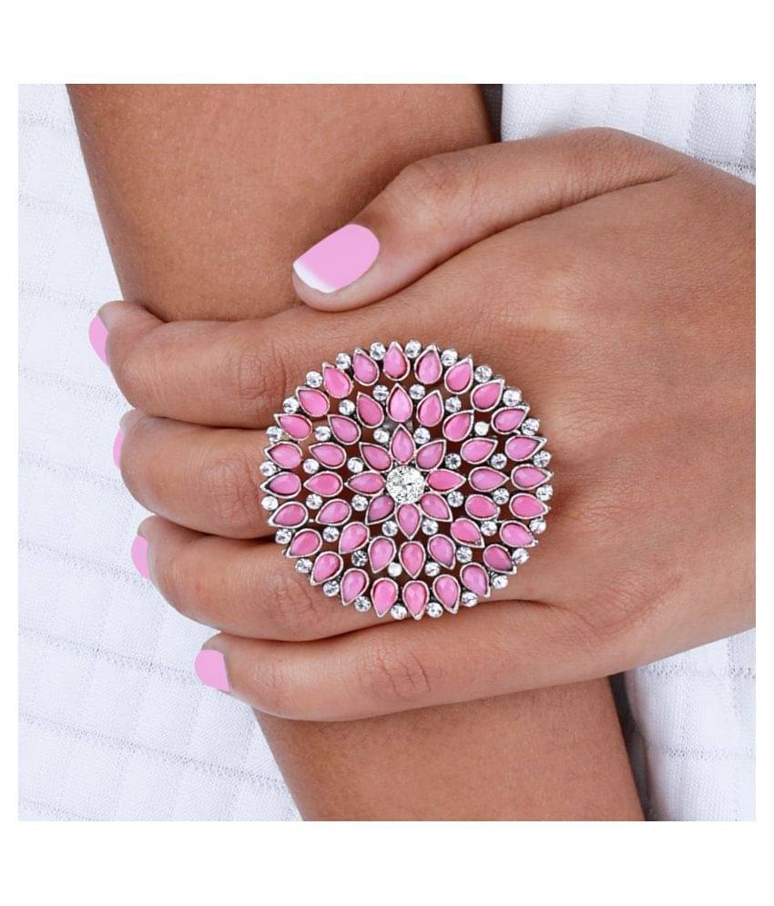 Fancy Look Silver Tone Adjustable Finger Ring For Women And Girl Fancy Look Silver Tone Adjustable Finger Ring For Women And Girl
