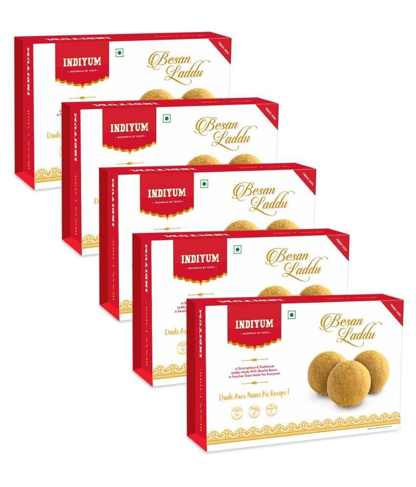 Indiyum Festive sweets Besan Laddu 200gm (Pack of 5)     			Indiyum Festive sweets Besan Laddu 200gm (Pack of 5)