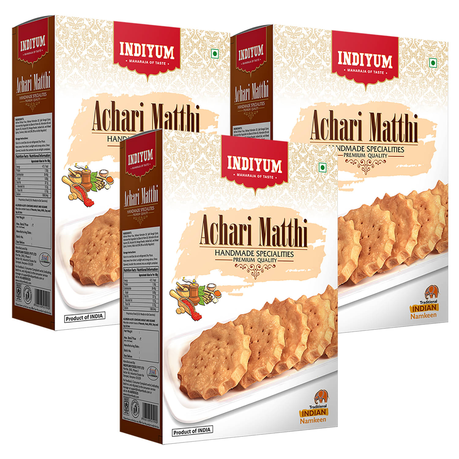 Indiyum Snacky Nuts 400 g Pack of 3 Indiyum Snacky Nuts 400 g Pack of 3