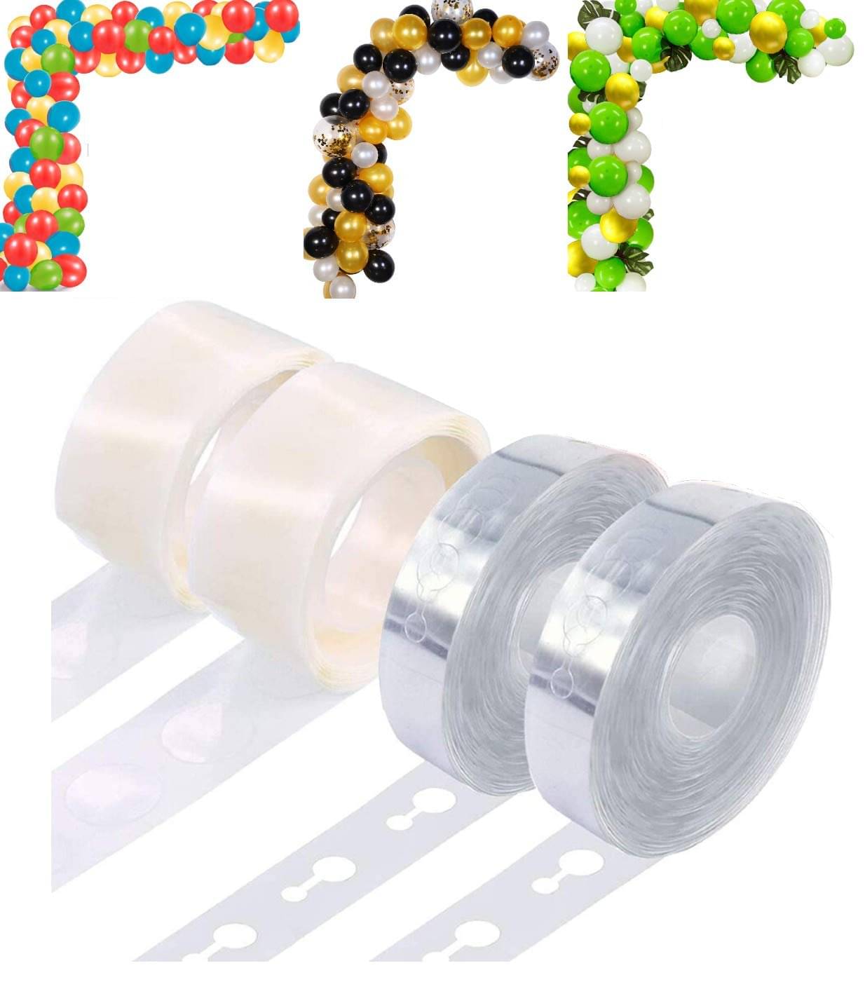     			RTB Enterprises 2 Balloon Arch Tape with 2 Glue Dots Roll, 200 Glue Dots Roll, 32 Feet Balloon Garland for Balloon Arch Birthday Party Decoration, Celebration - Pack of 4 Units