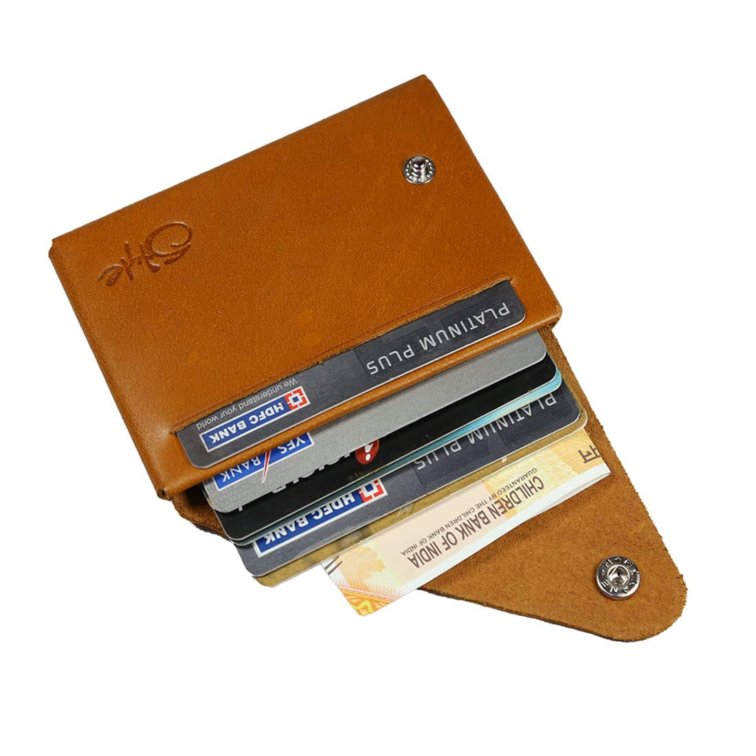     			Style 98 Genuine Leather Tan Card Holder||Credit Card Holder |Debit Card holder|||ATM Card Holder with Botton closure For Men And Women 8 Card Holder