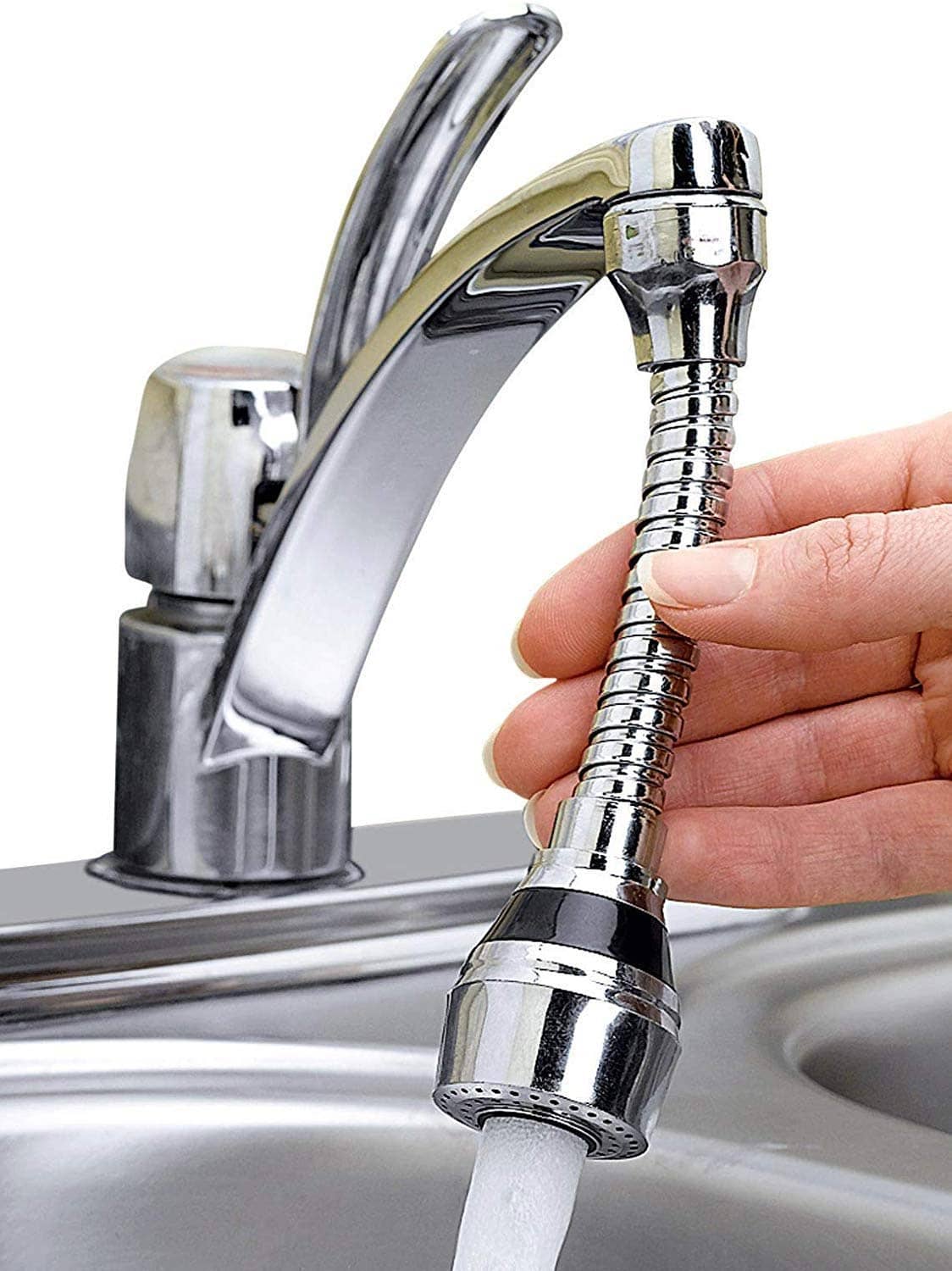 Bentag Turbo Flex 360 Degree Flexible 6 Inch Sprayer Extension Jet Stream/Water Saving Faucet