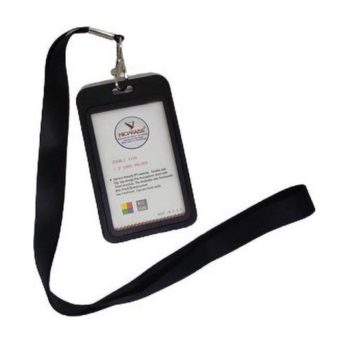 Black silk Lanyard with Plastic Card holder