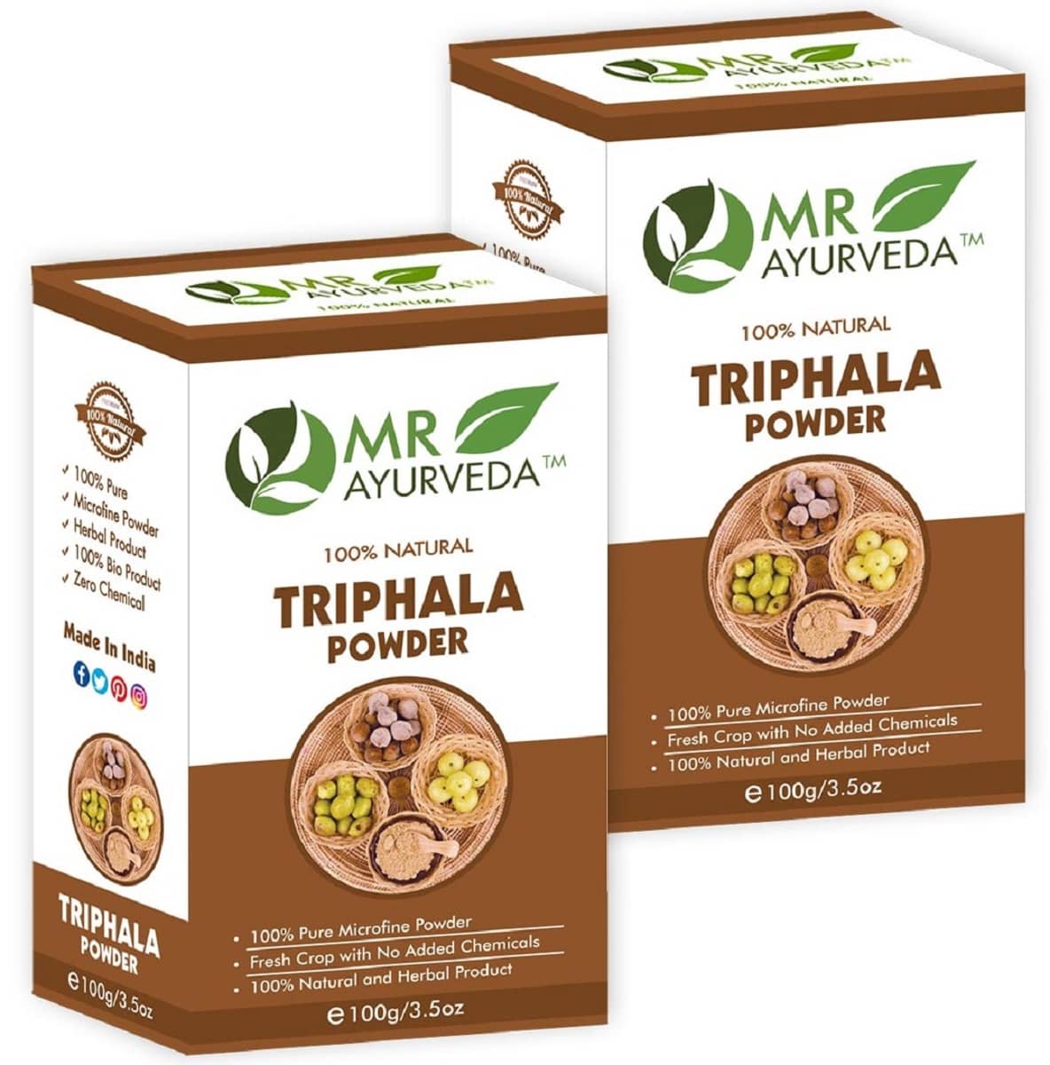 MR Ayurveda 100% Pure Triphala Powder Hair Scalp Treatment 200 g Pack of 2