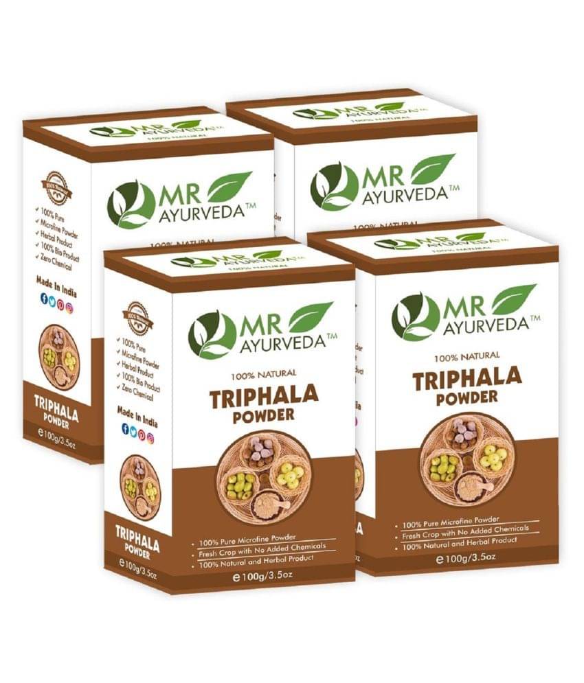 MR Ayurveda Organic Triphala Powder Hair Scalp Treatment 400 g Pack of 4     			MR Ayurveda Organic Triphala Powder Hair Scalp Treatment 400 g Pack of 4