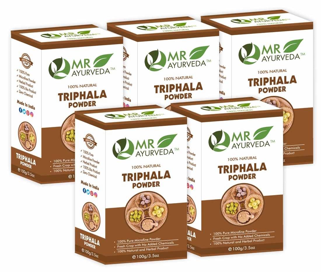     			MR Ayurveda Triphala Powder, Skin Care Hair Scalp Treatment 500 g Pack of 5