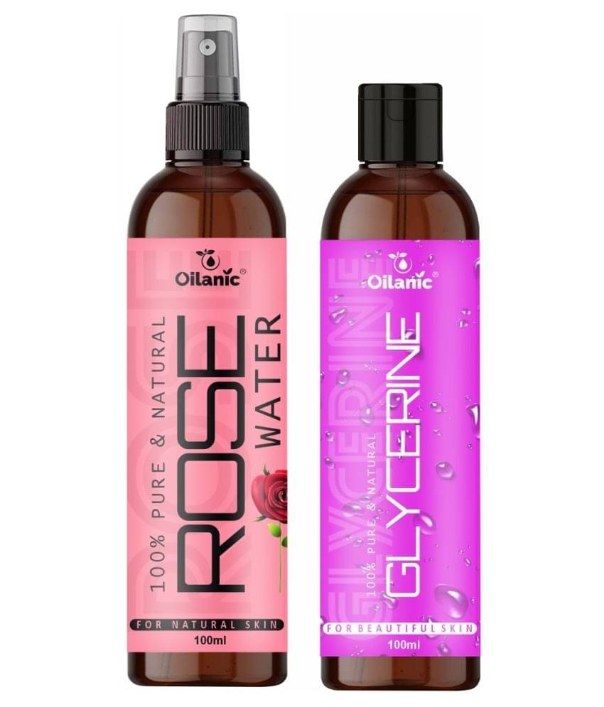     			Oilanic  Rose Water & Glycerine  Skin Tonic 200 mL Pack of 2