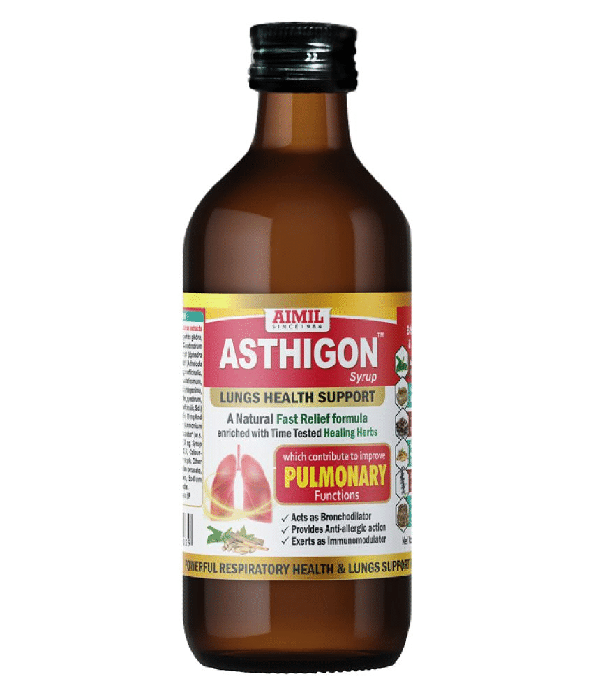 Aimil Asthigon Syrup | Lungs Health Support Liquid 200 ml Pack Of 1 Aimil Asthigon Syrup | Lungs Health Support Liquid 200 ml Pack Of 1